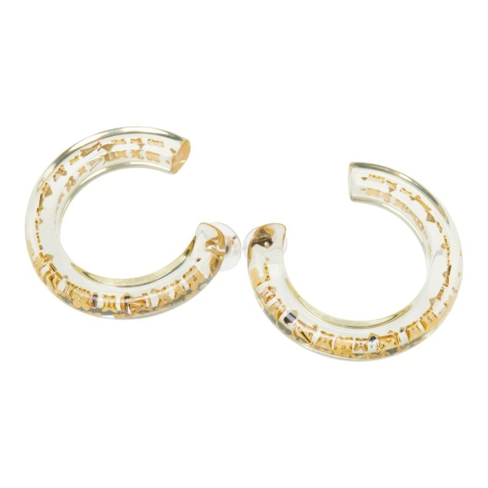 Louis Vuitton Boucle d'Oreilles Inclusion Hoop Earrings M65868 Clear Gold Res...